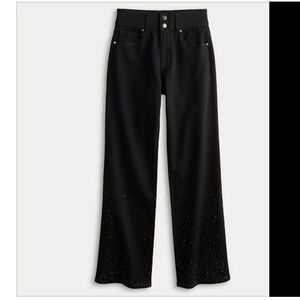 Farmers Market Women’s Straight Leg High Rise Rhinestone Jeans Black Size 12 NEW